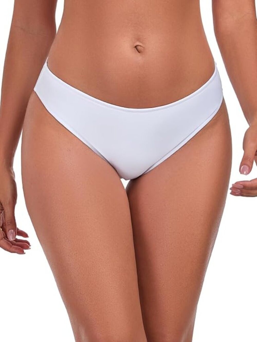 ✨RELLECIGA White Low Rise Cheeky Bikini Bottom Swimsuit Small NWT